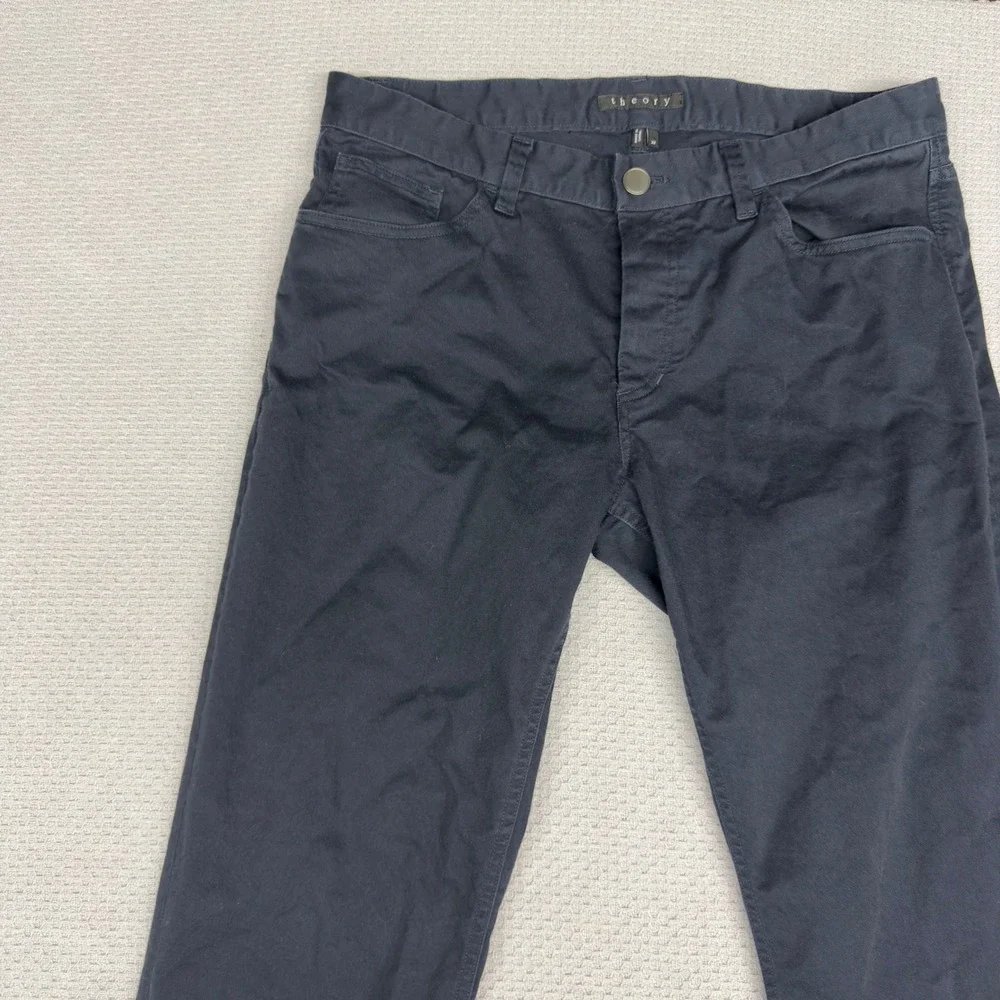 Theory Pants Mens 33x30 Cotton Blend Slim Fit Chino Preppy Office Casual